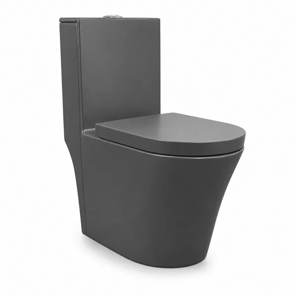 Vaso Sanitário Monobloco Madrid Grafite Caixa Acoplada Duplo Acionamento Vortex Soft Close Stillus Home