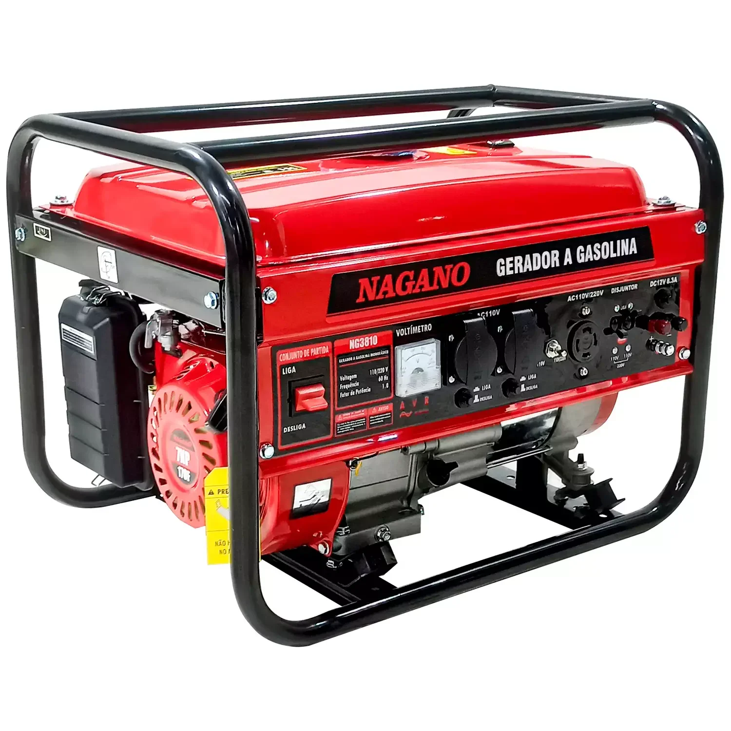 Gerador de Energia 3.6 KVA Gasolina Monofásico 110v/220v 7hp – Nagano