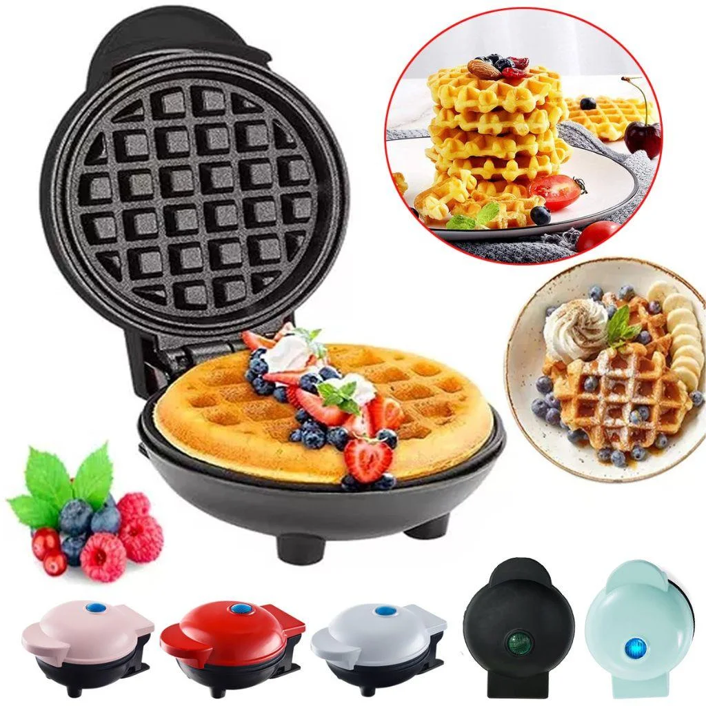 Mini Maquina De Waffles Panquecas Automático Elétricos Portátil Doméstica 350w Panela Elétrica De waffle