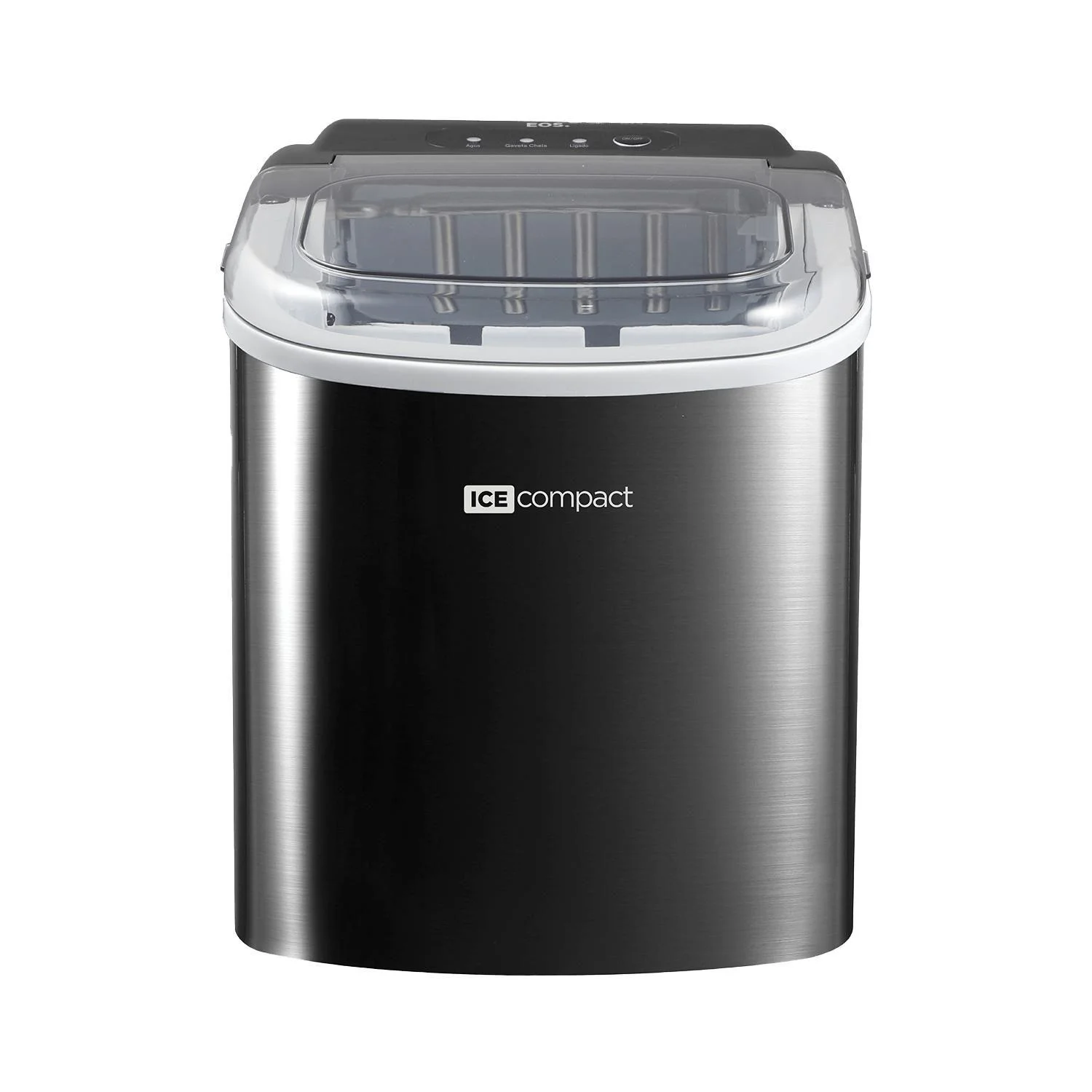 Máquina de Gelo EOS EMG06P 12Kg Ice Compact Inox All Black
