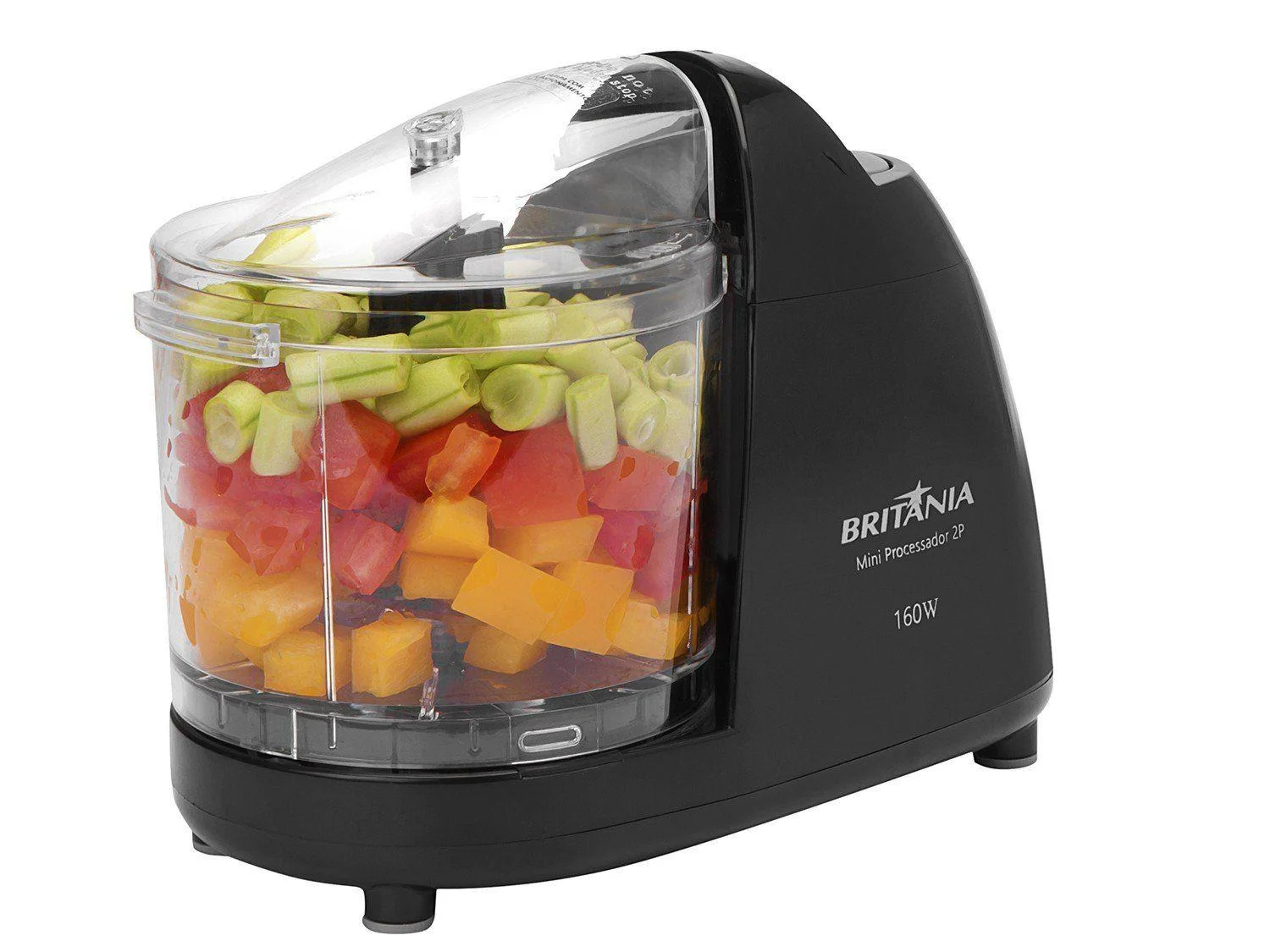 Mini Processador de Alimentos Britânia Preto 2P 160W
