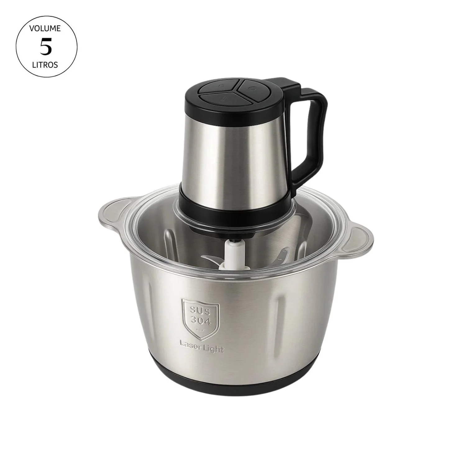 Multiprocessador 2000W Processador De Alimentos Triturador Moedor Inox Turbo 5 Litros All in One