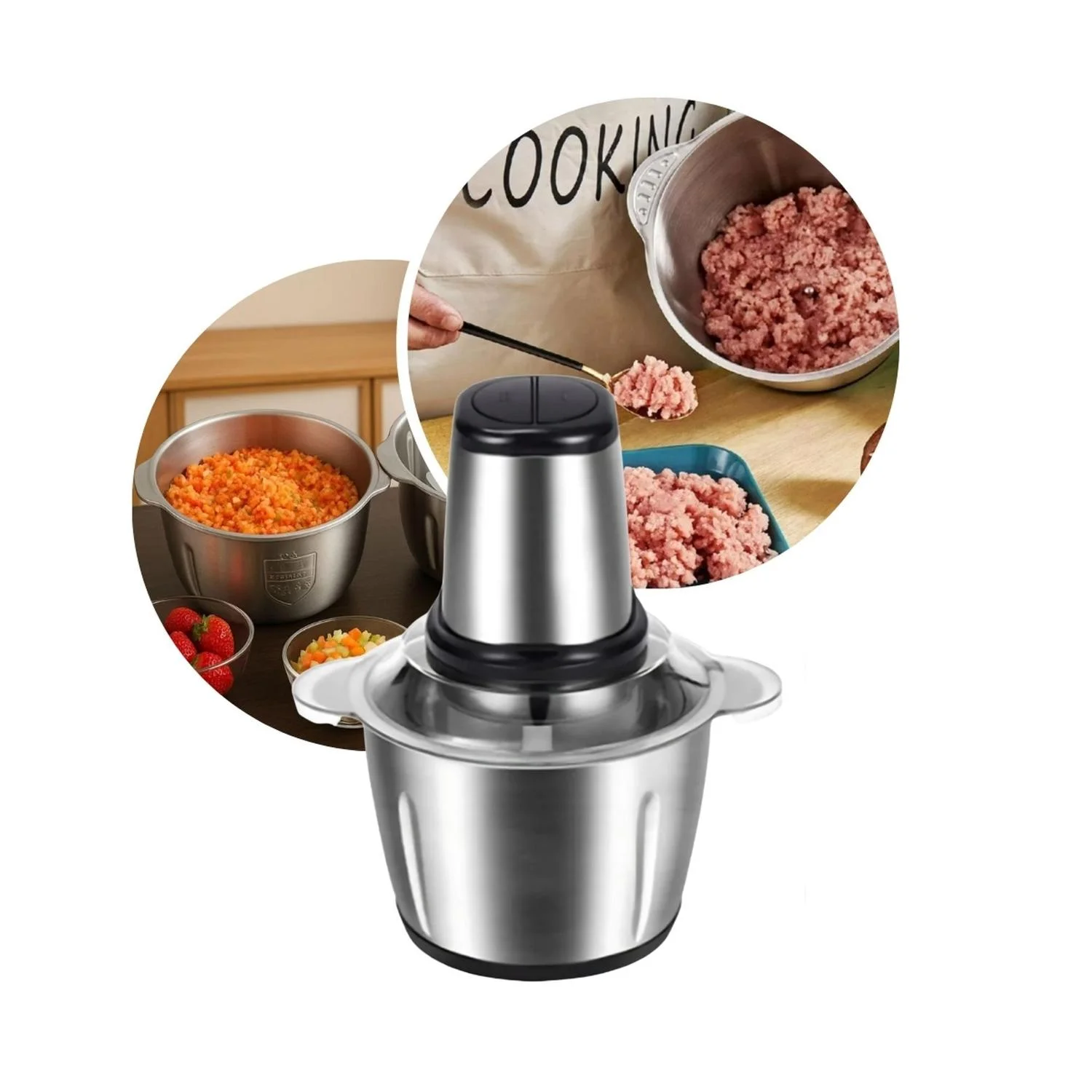 Processador de Alimentos Multiprocessador 5 em 1 Turbo Triturador Moedor Aço Inox Elétrico 3 Litros