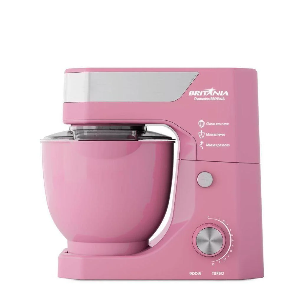Batedeira Planetária Britânia BBPE02A 5L 900W 12 Velocidades Rosa