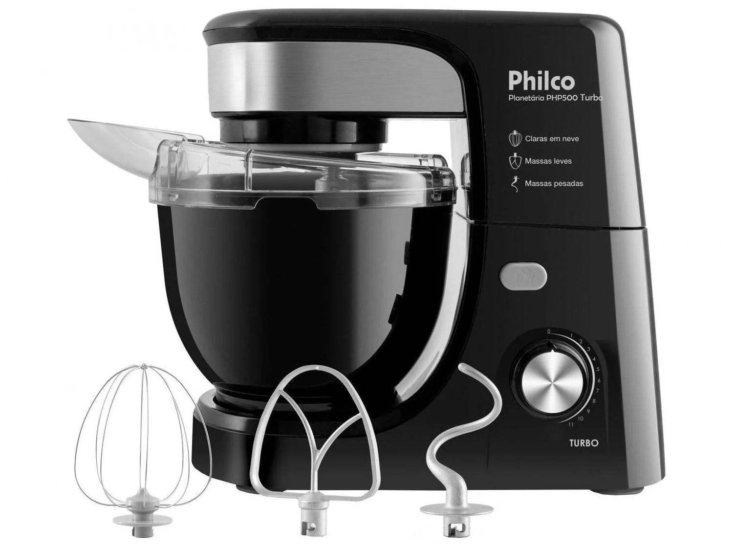 Batedeira Planetária 700W Philco PHP500P 12 Velocidades Turbo Preta