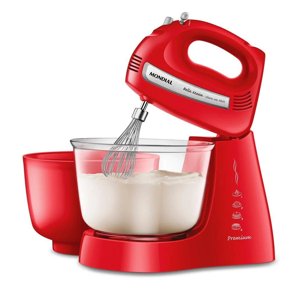 Batedeira Bella Massa Mondial Vermelha/Inox 500W B55R