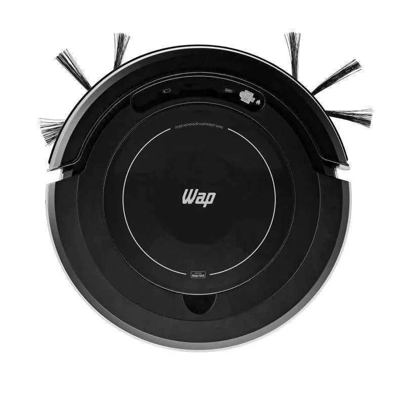 Robô Aspirador de Pó WAP W100 Autonomia 1h40, 3 modos de limpeza, MOP, capacidade 250ml Preto