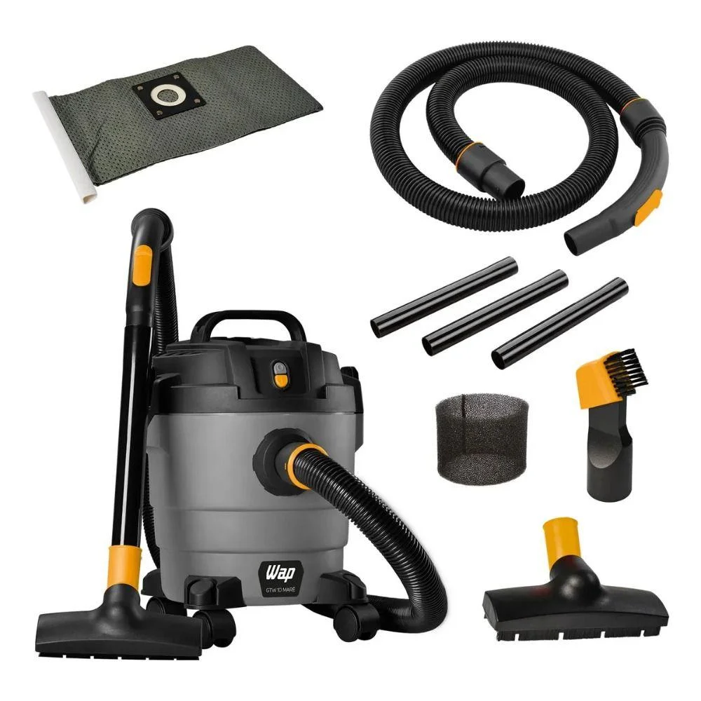 Aspirador Pó Água Soprador WAP GTW Maré 10L 1400W Cinza