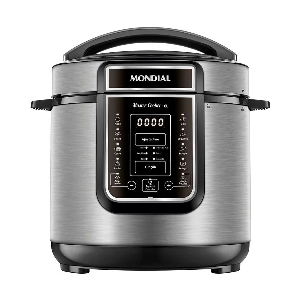 Panela de Pressão Elétrica Digital 6L PE 60 6LI Mondial Preto e Inox 1000W