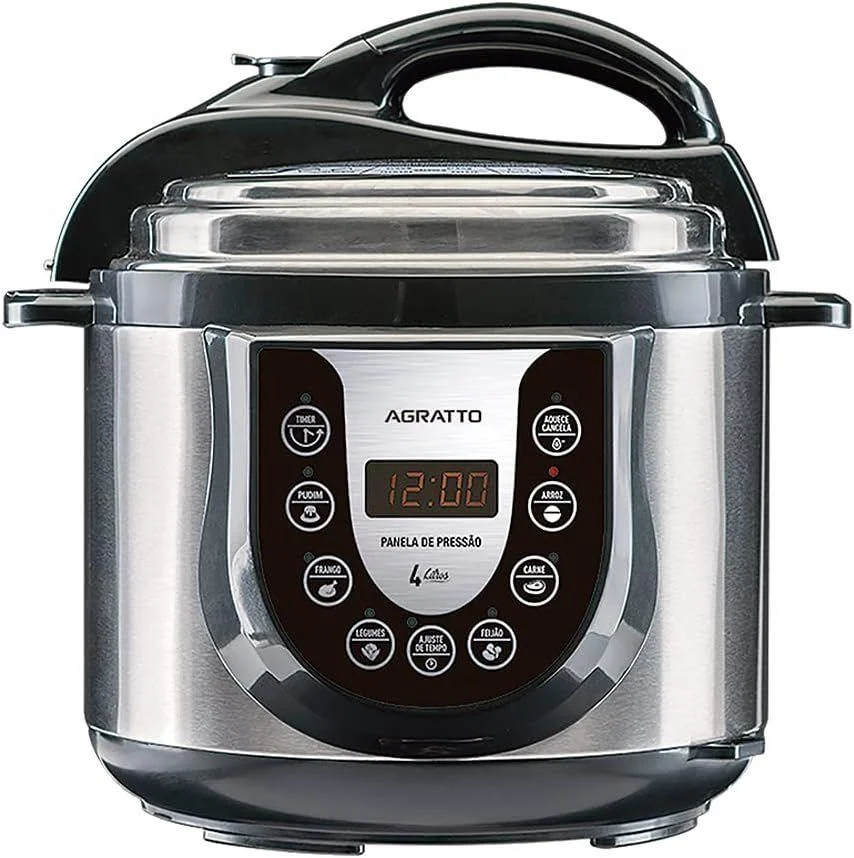 Panela De Pressão Eletrônica Agratto 4L PED 01 60hz 800w Inox