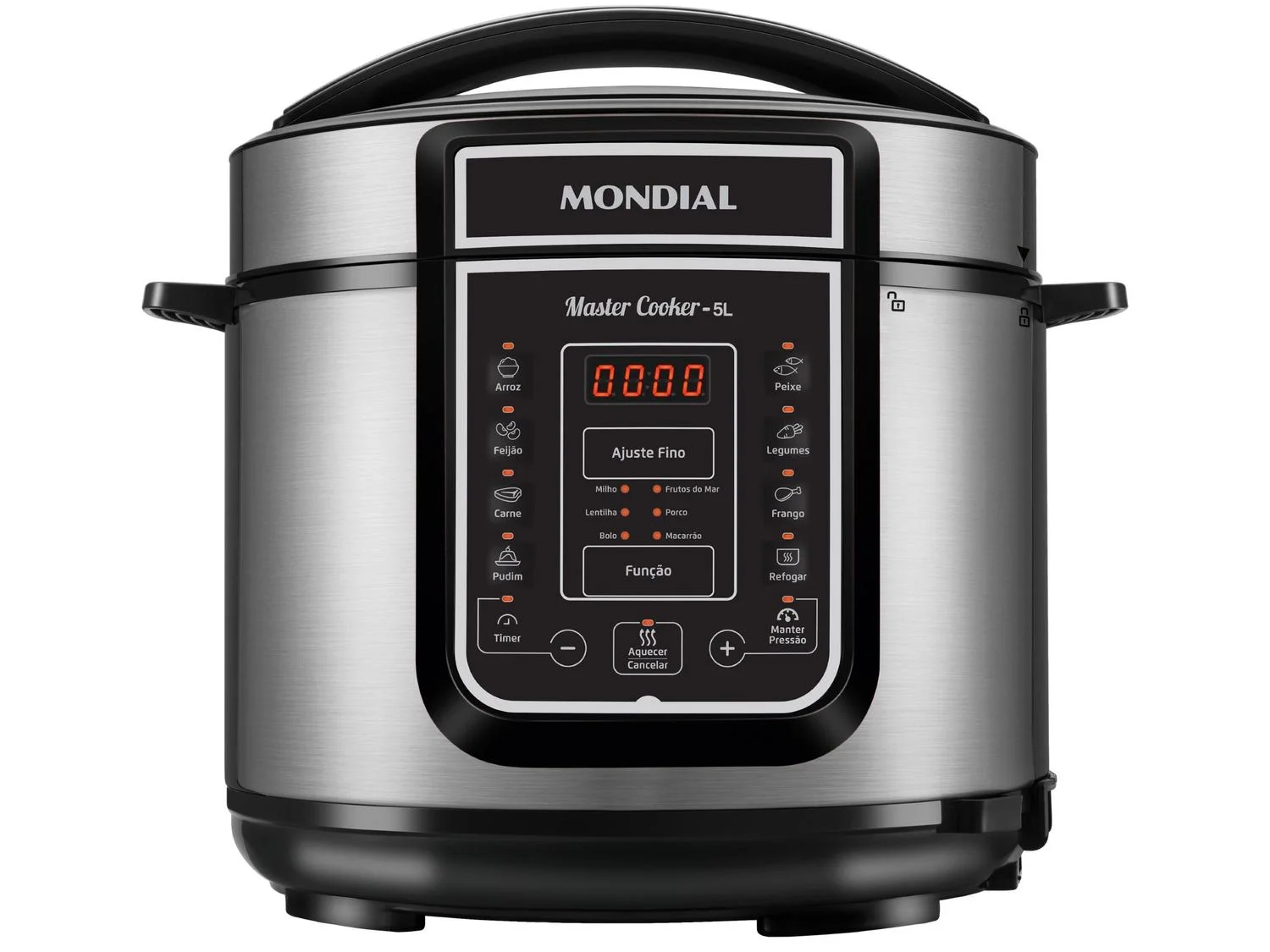 Panela de Pressão Elétrica 5 Litros Mondial Master Cooker PE38 Preta com Prata