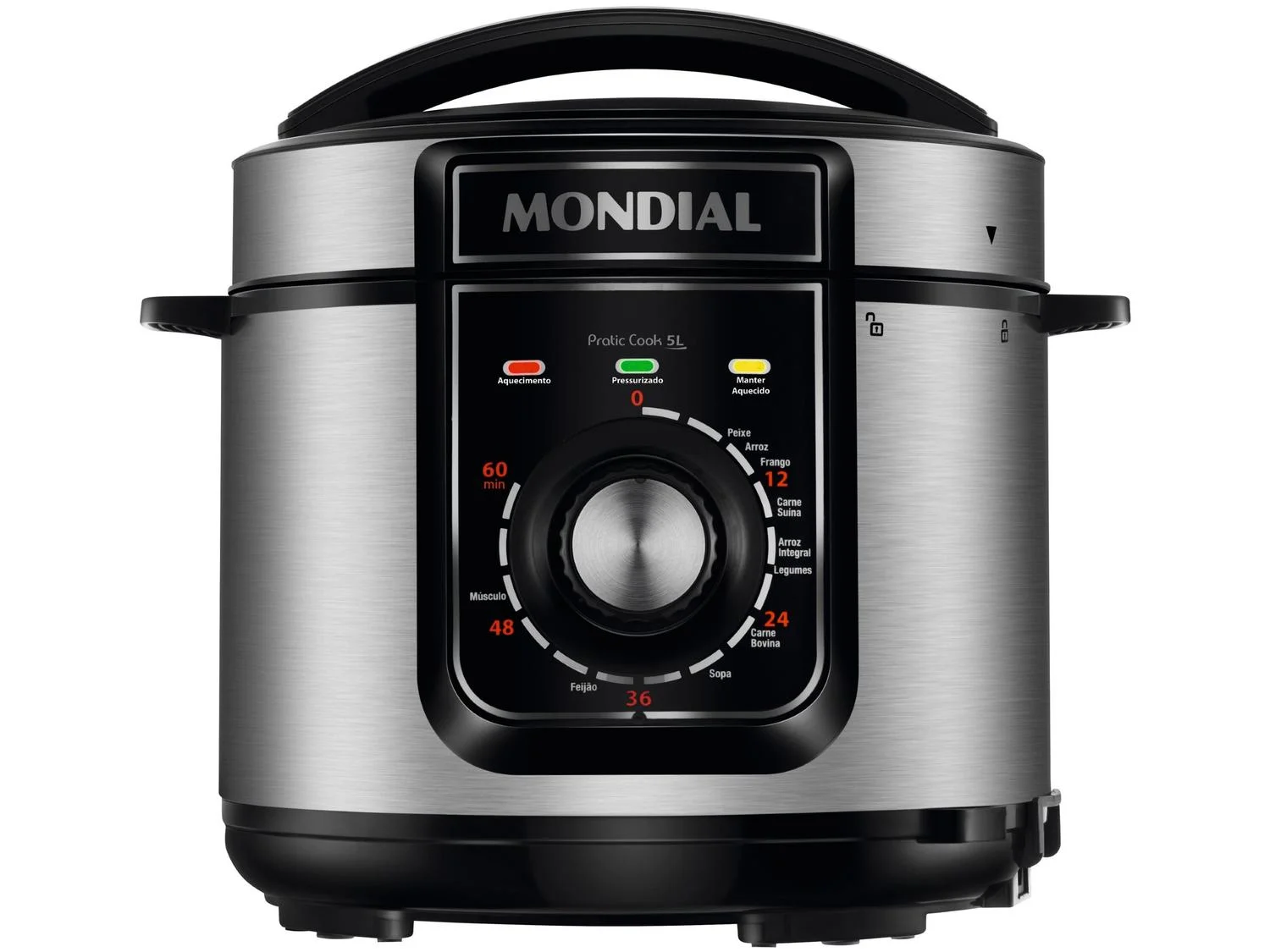 Panela de Pressão Elétrica Mondial 5L Pratic Cook PE-48-5L-I 900W Preto/Inox