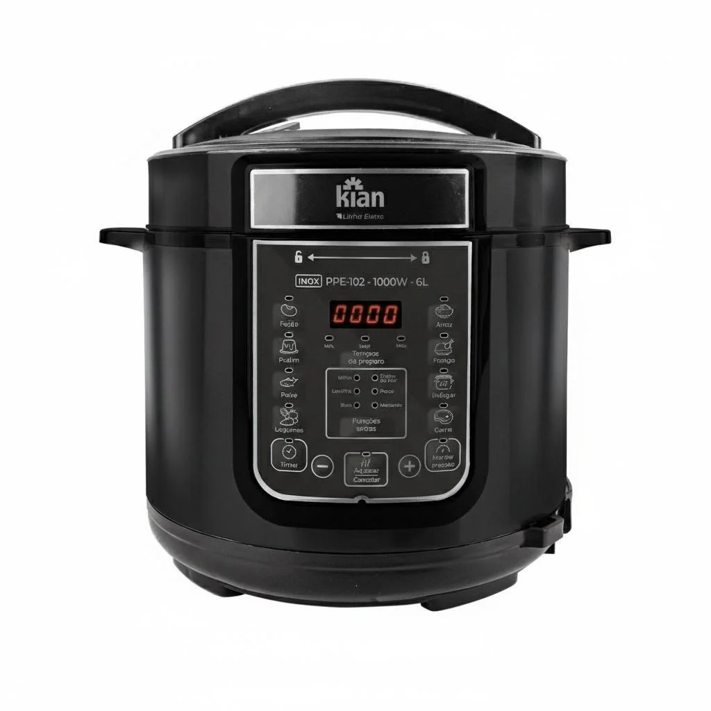 Panela de Pressão Elétrica PPE102 6L Kian Timer Ajustável Controle de Temperatura Cuba Antiaderente