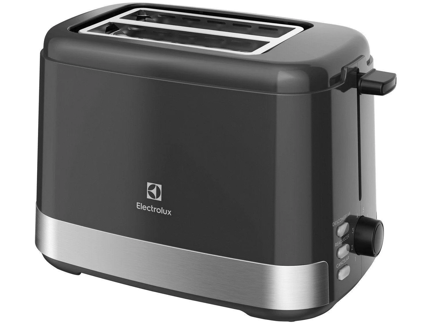 Torradeira Elétrica Sanduicheira Tostadeira 8 Níveis Preta Inox Reaquece e Compacta Electrolux ETS10