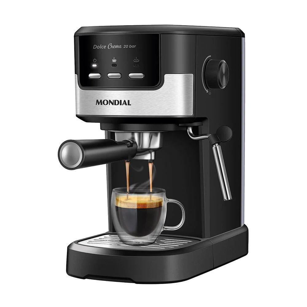 Cafeteira Espresso Dolce Crema 20 Bar Mondial Preto Inox 1200W C21ECNP