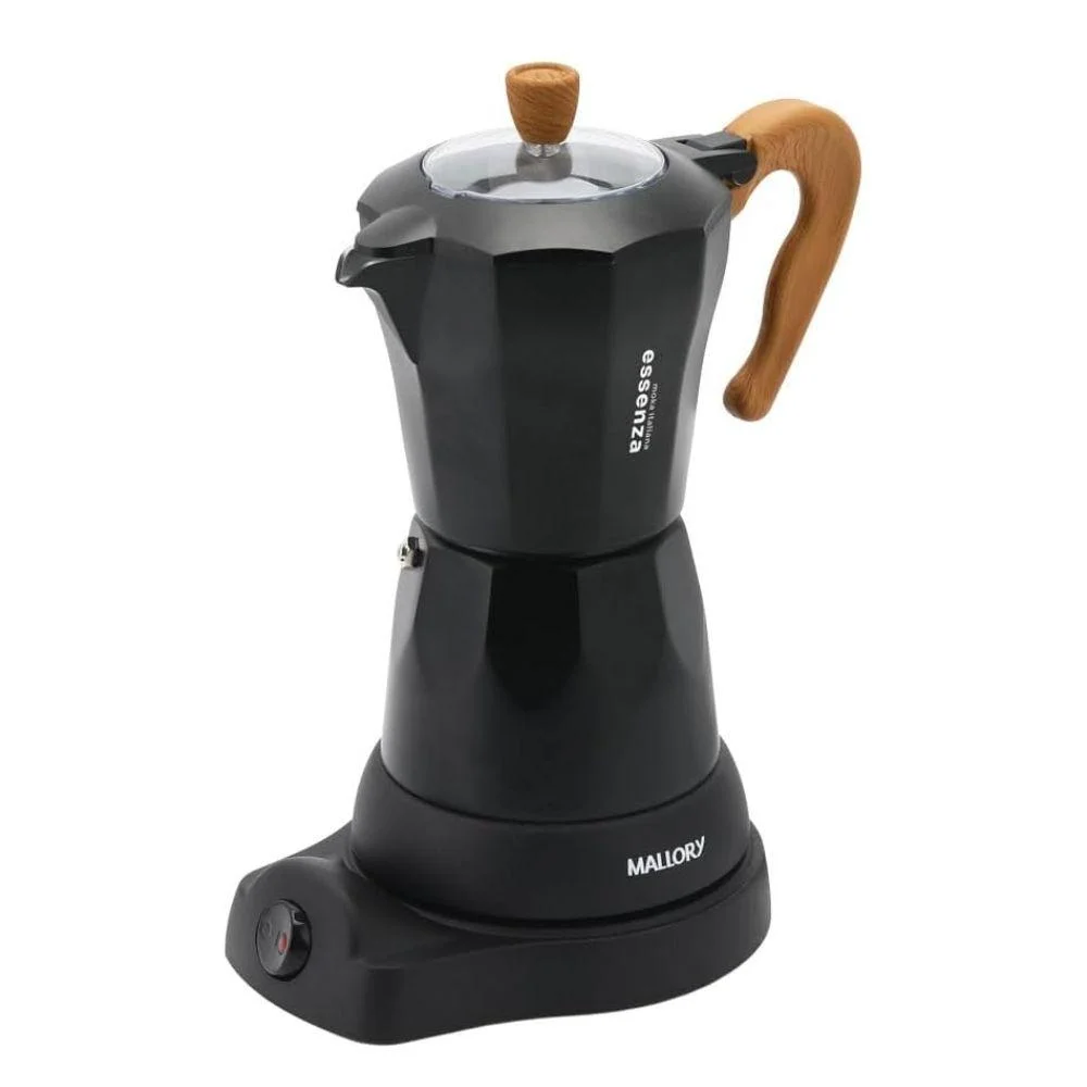 Cafeteira Elétrica Italiana Mallory Essenza 6 Xícaras, 280ml, Tampa de Vidro e Desligamento Automático