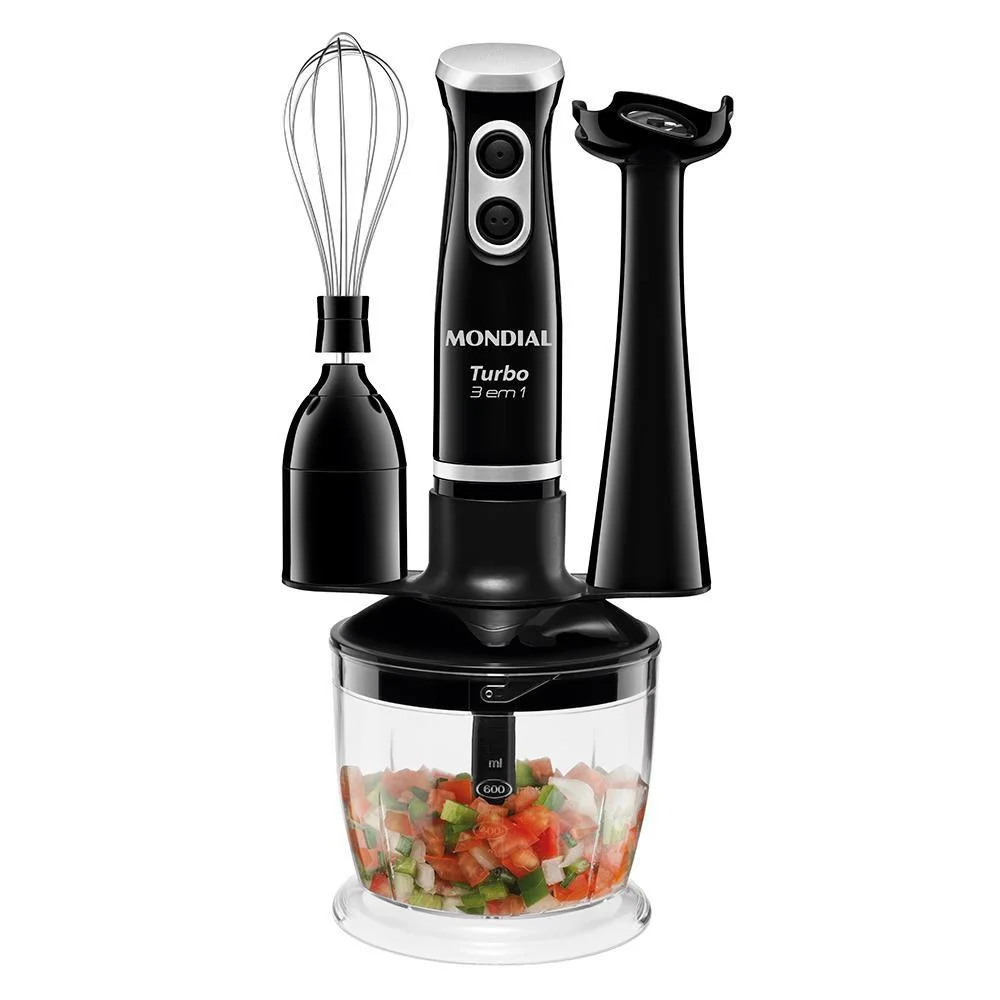 Mixer Turbo 3 em 1 Mondial 350W Preto - M-14