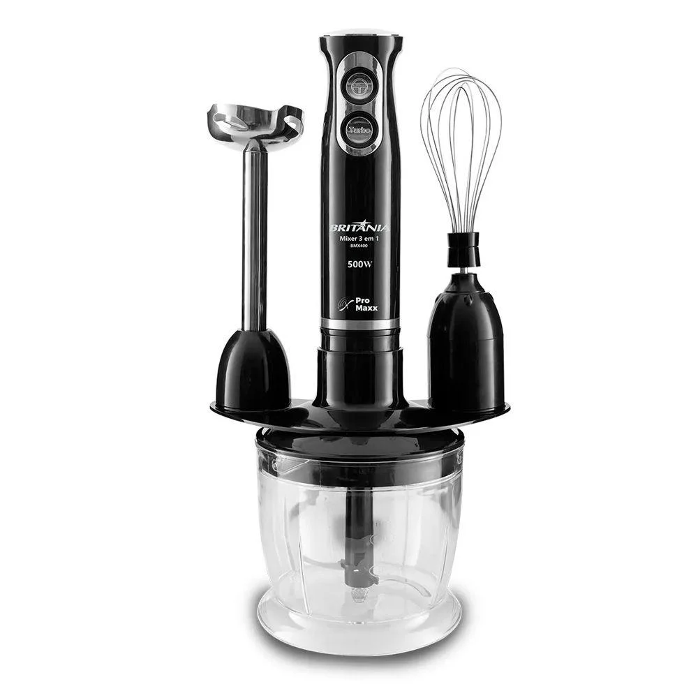 Mixer Britânia 3 em 1 Turbo 2 Velocidades 400w BMX400P
