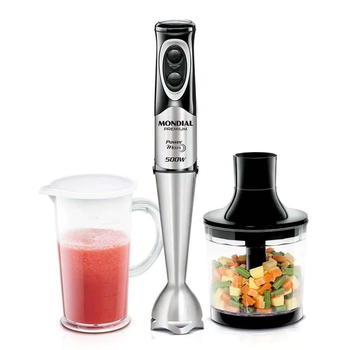 Mixer power premium mondial preto inox 500w m-07