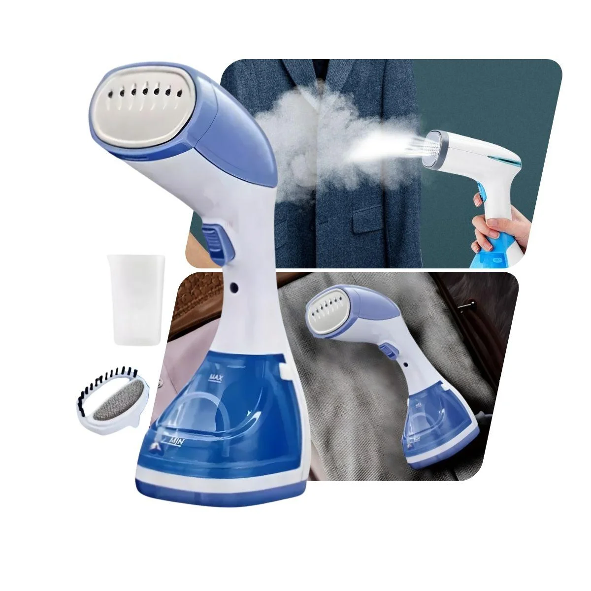 Vaporizador Steamer Ferro Vertical Portátil Desamassador Antiaderente 1100w Não Gruda Nem Queima Roupa