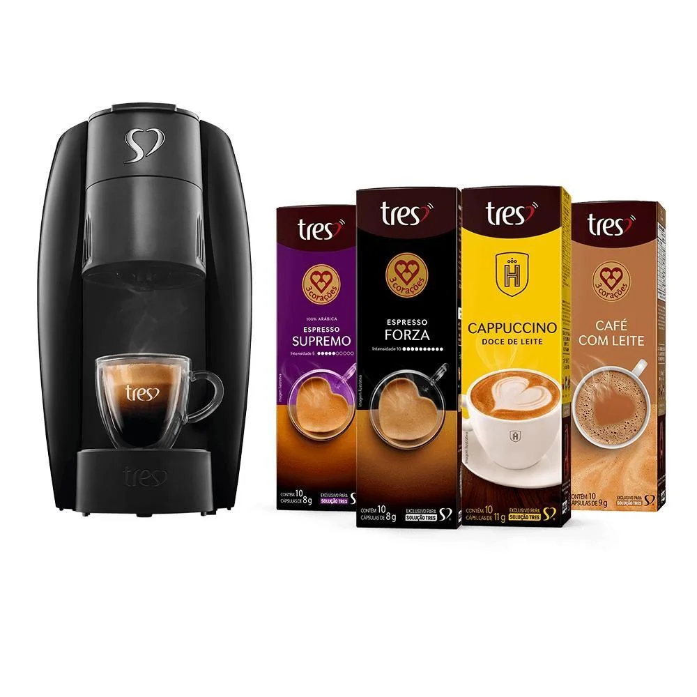 Kit Máquina Lov Preta + 40 Cápsulas TRES