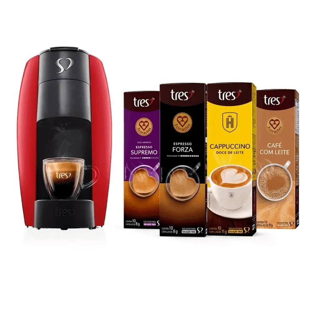 Kit Máquina Lov Vermelha + 40 Cápsulas TRES