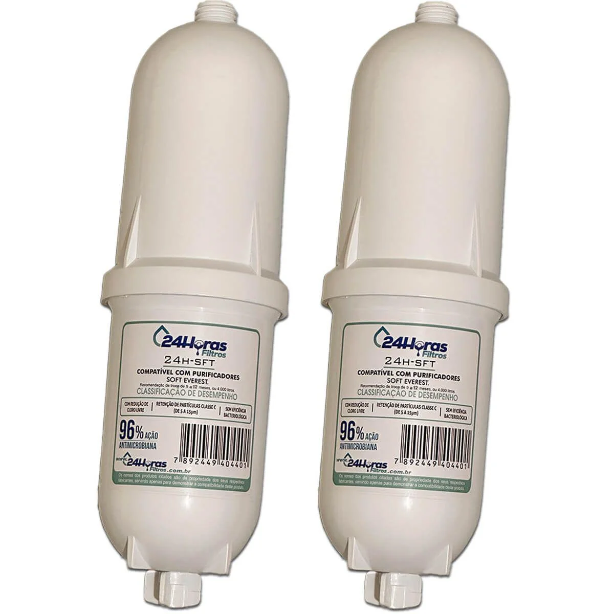 Kit 2 Filtro Refil Soft Everest Compatível Vela 2em1 Purificador de Água