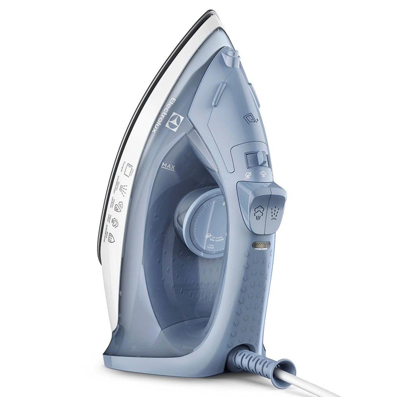 Ferro de Passar Roupa a Vapor e Seco Electrolux ESI10 Efficient com Spray Vapor Vertical Base Antiaderente Azul