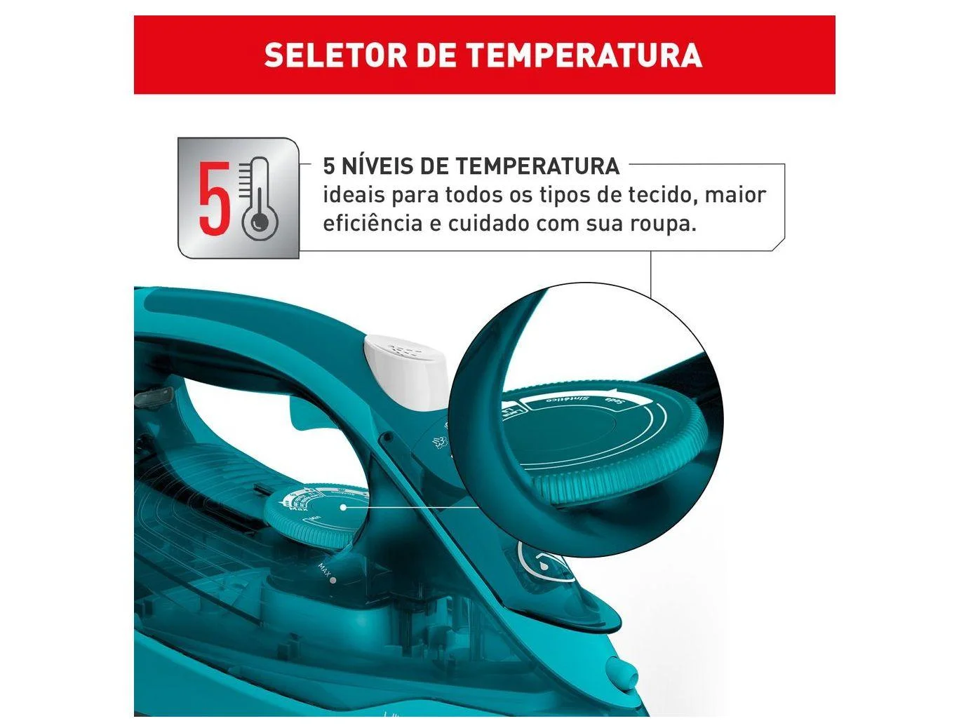 Ferro de Passar Roupa a Vapor Arno Ultragliss Protect FUP1 Turquesa 1830009392