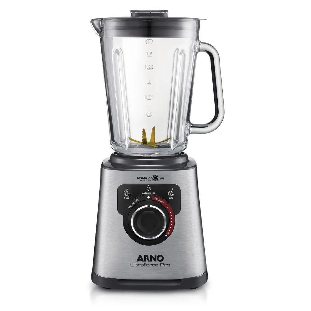 Liquidificador Arno LN93 Ultraforce Pro Inox Jarra de Vidro 2L 1100W