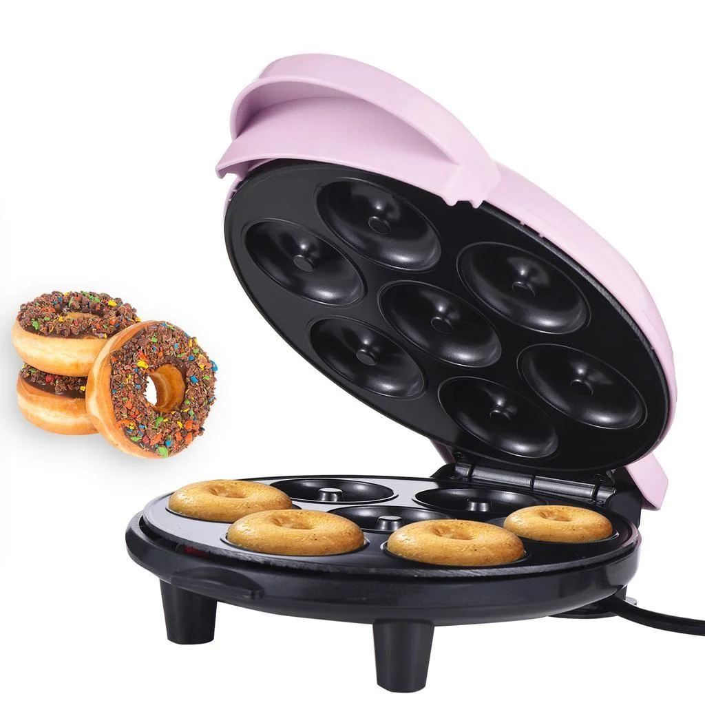 Maquina Donuts Rosquinha Biscoito Antiaderente ROSA 7 Donuts