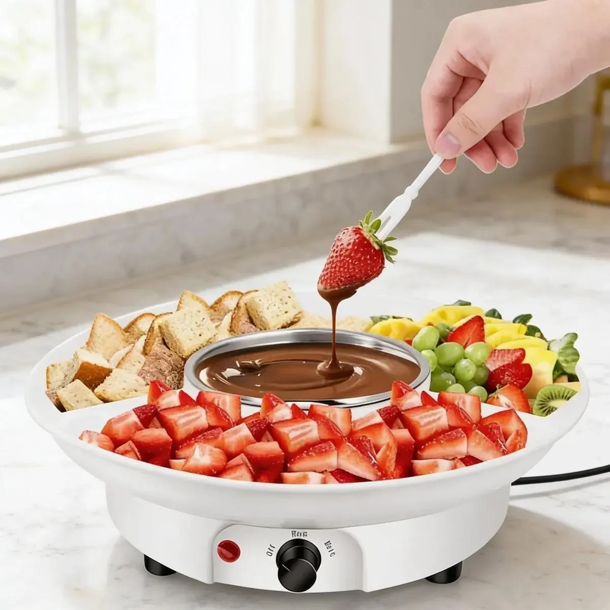 Máquina Panela De Fondue Elétrica Função Aquecer Derreter