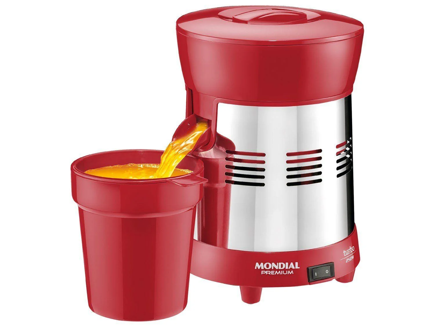 Extrator Turbo Premium Mondial Vermelho e Inox 250W E-24