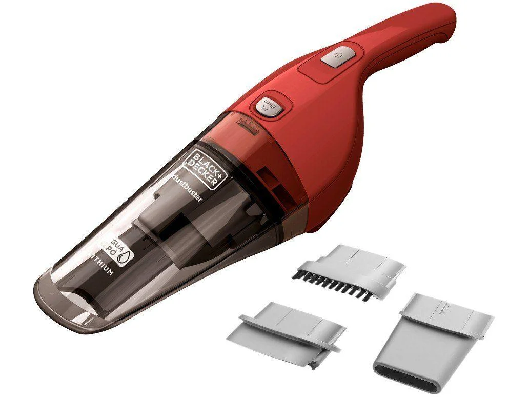 Aspirador de Pó e Água Portátil 370ml 3 Bocais Versátil Carregador Autovolt Black&Decker APB3600