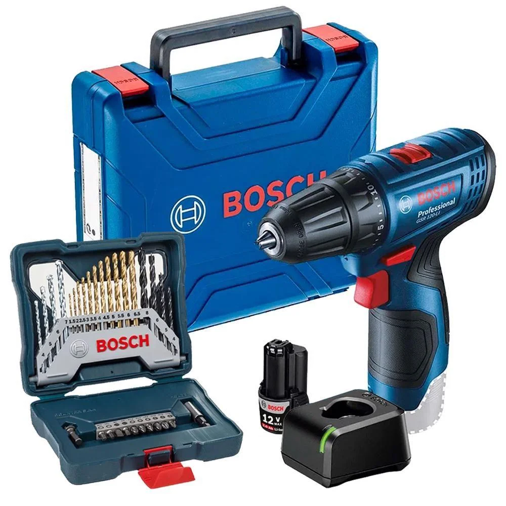 Parafusadeira 12V GSR 120-LI Com Estojo de Brocas 30 Peças BOSCH