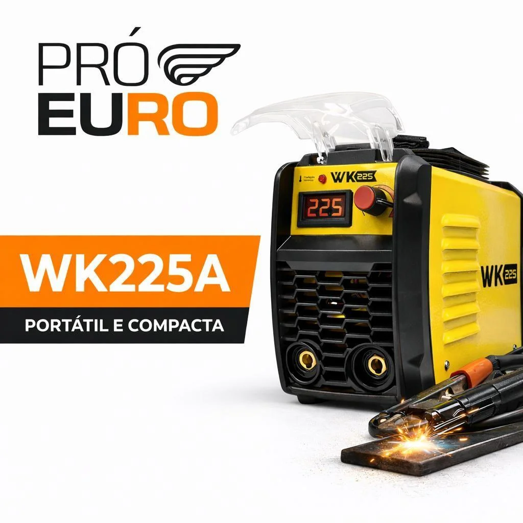 Máquina Inversora de Solda WK225A MMA e TIG Lift Portátil Pró Euro