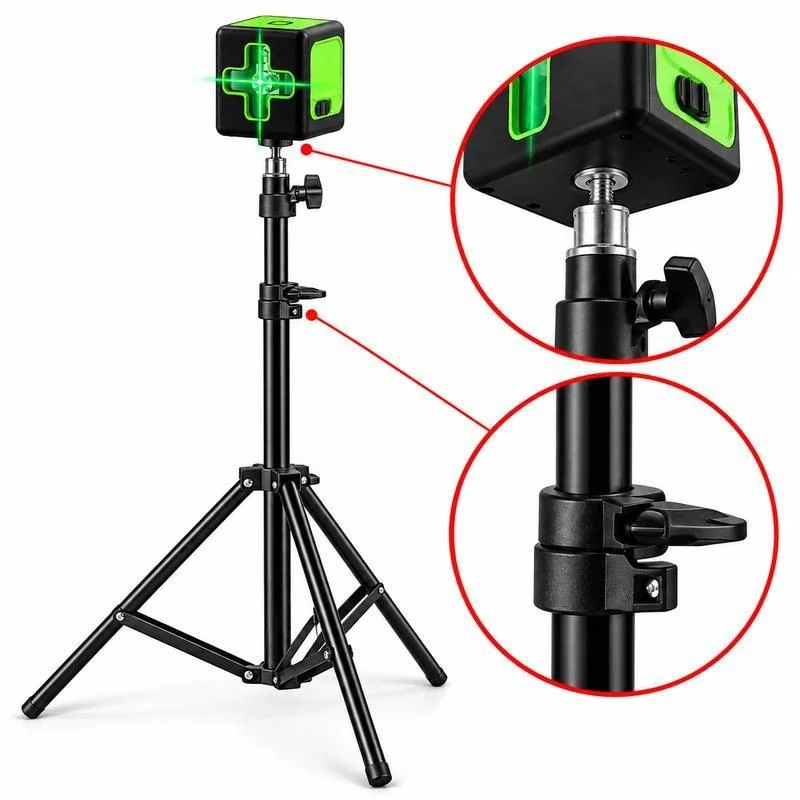 Nível a Laser 2 Linhas Profissional Portátil Bateria Recarregável Autonivelante Com Tripé de 2,18M