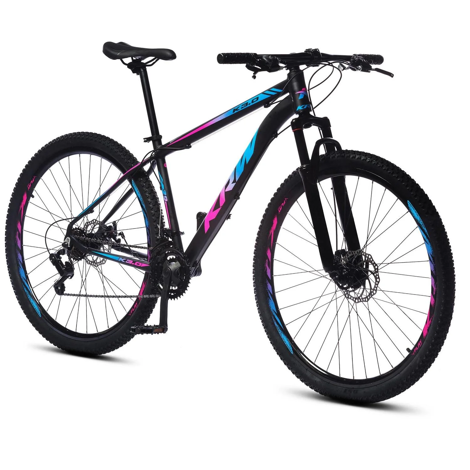 Bicicleta KRW Aro 29 Alumínio 21 Velocidades MTB Shimano TZ Freio a Disco Suspensão Dianteira S21