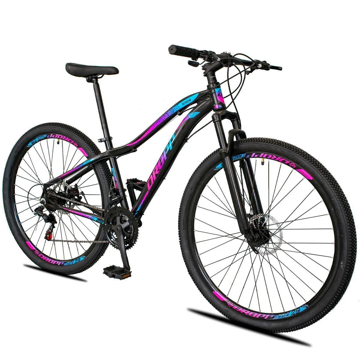 Bicicleta aro 29 Dropp Alumínio 21 Vel Marchas Freios a Disco Aluminum MTB XLT Suspensão