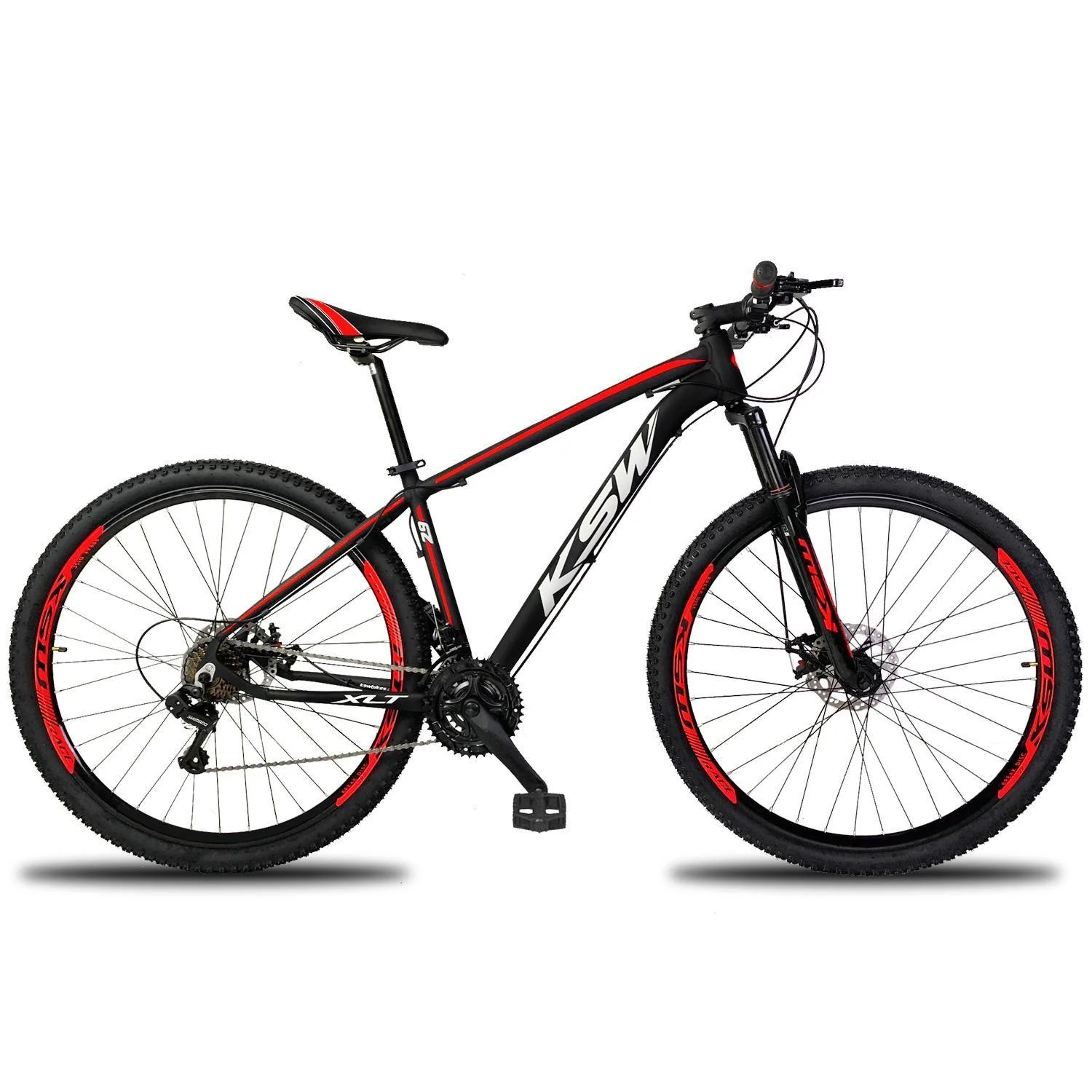 Bicicleta Aro 29 KSW MTB Alumínio 24 Marchas Freio a Disco Suspensão