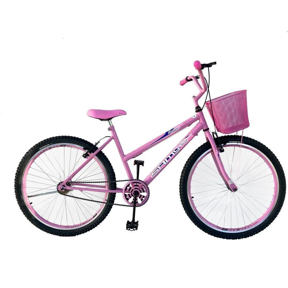 Bicicleta Aro 26 Feminina Urbana Com Cestinha Freios V Brake Roda Alumínio Aero Duplo Reforçado