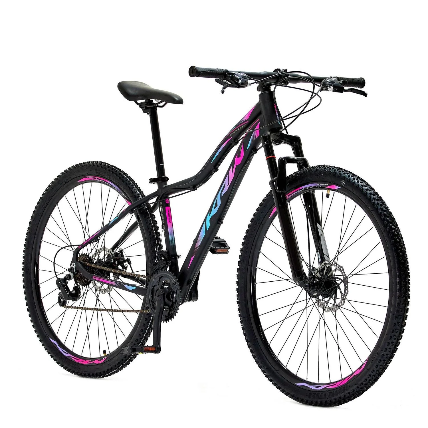 Bicicleta KRW Aro 29 Alumínio 24 Velocidades MTB Câmbio Importado Freio a Disco Suspensão Dianteira X32