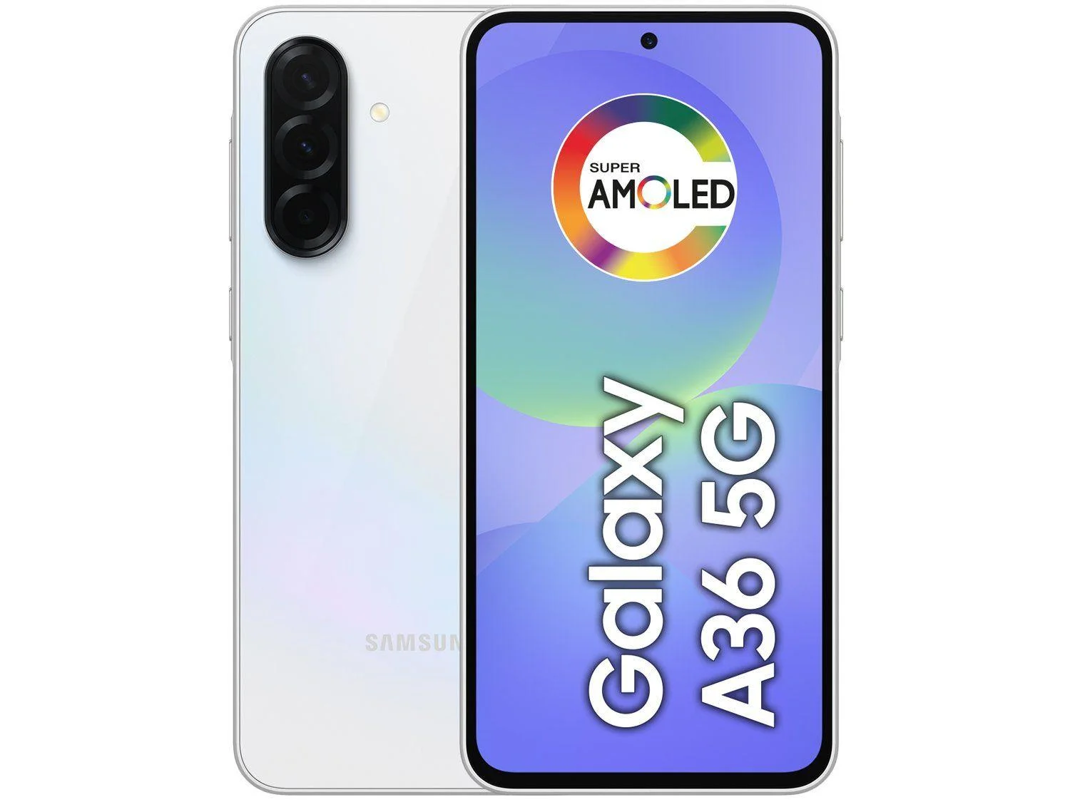 Smartphone Samsung Galaxy A36 5G Branco 128GB 6GB RAM Tela Super AMOLED 6.7 Câmera Tripla até 50MP