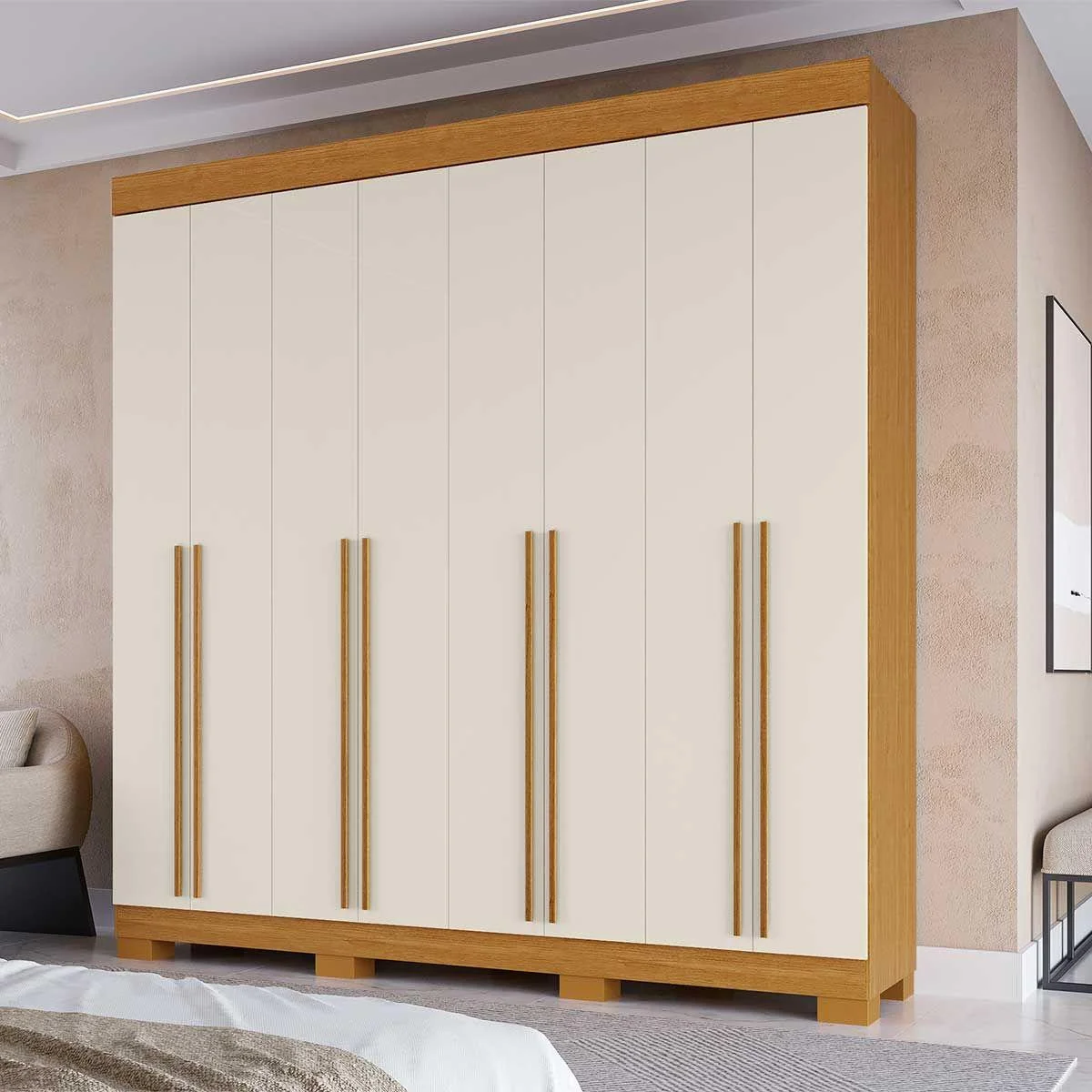 Guarda Roupa Casal Estônia 8 Portas 4 Gavetas MDF ACP Móveis