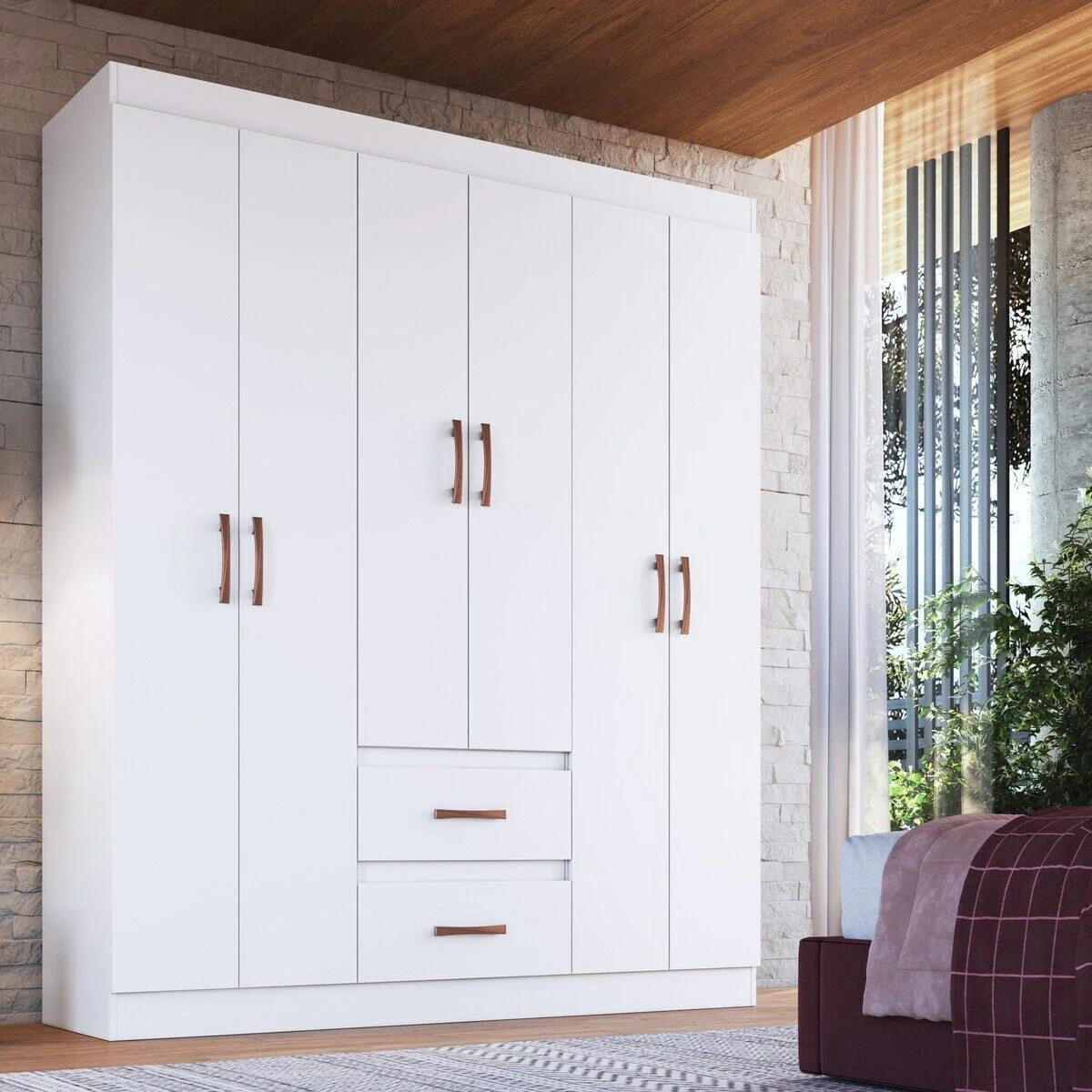 Guarda Roupa Casal Multimóveis 6 Portas e 2 Gavetas CR35210 MDF MDP