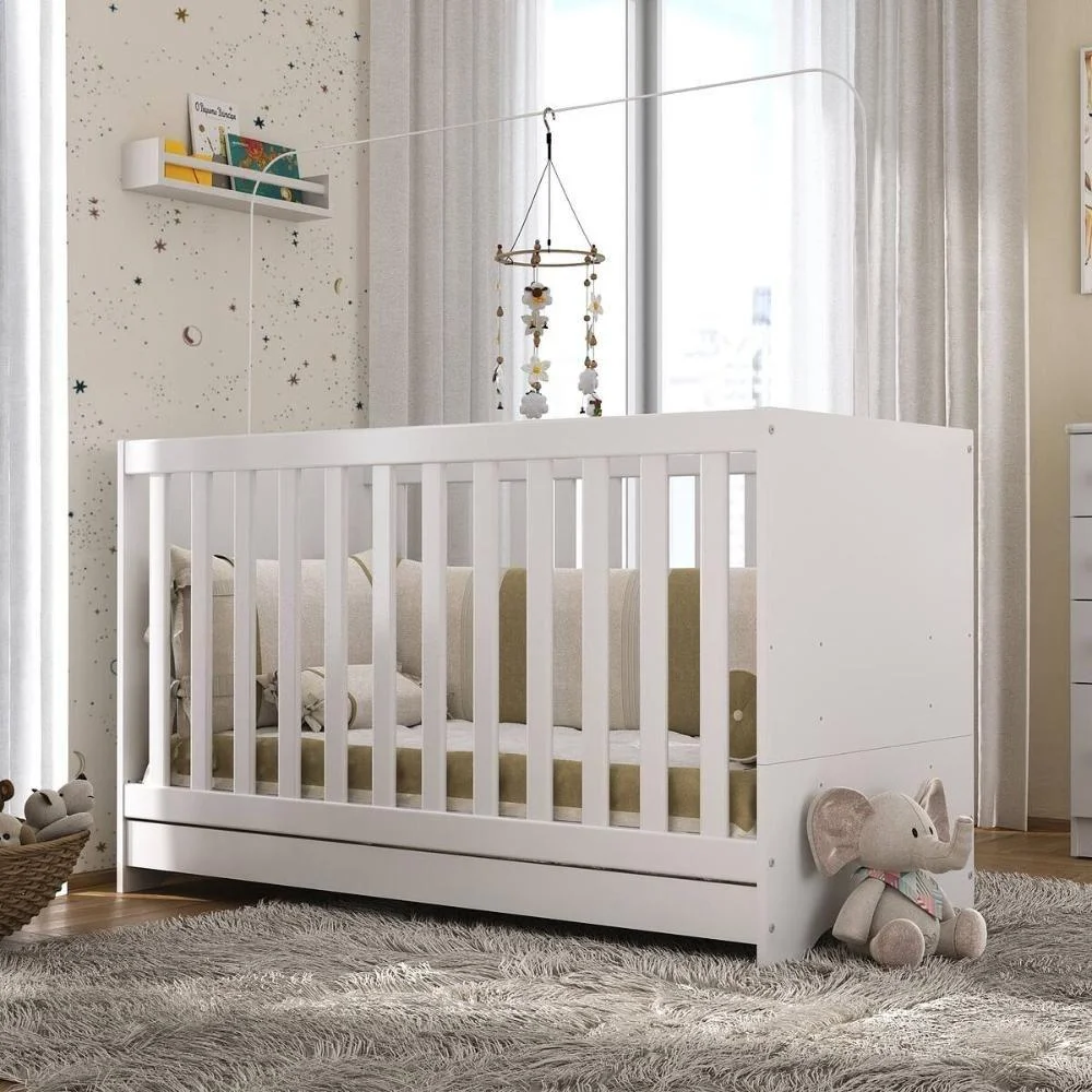 Berço 3 em 1 Evolutivo com 3 ANOS de Garantia para Colchão 60 x 130 cm Multimóveis Branco