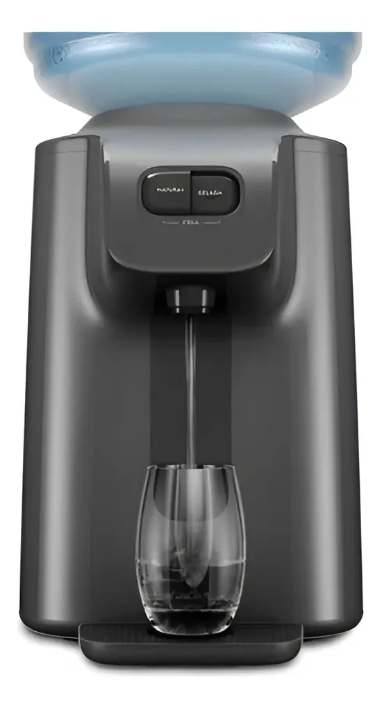 Bebedouro Bancada Mesa de Água Gelada Fria e Natural Motor Compressor galão 10l ou 20l abertura perfurador de lacre garrafão cinza grafite