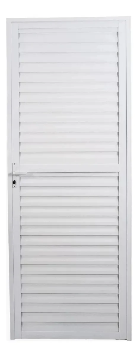 Porta de Alumínio Laminada 210x60cm Soft Plus Mgm Abertura Esquerda Branco